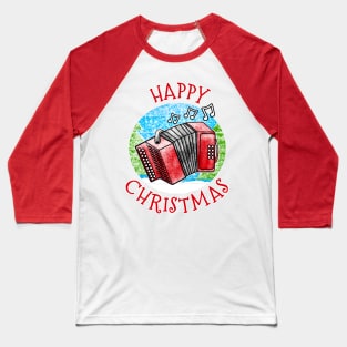 Christmas Accordion Accordionist Musician Xmas 2022 Baseball T-Shirt